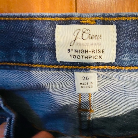 J. Crew Trademark 9” High Rise Toothpick Blue Jeans Size 26 - Picture 8 of 10